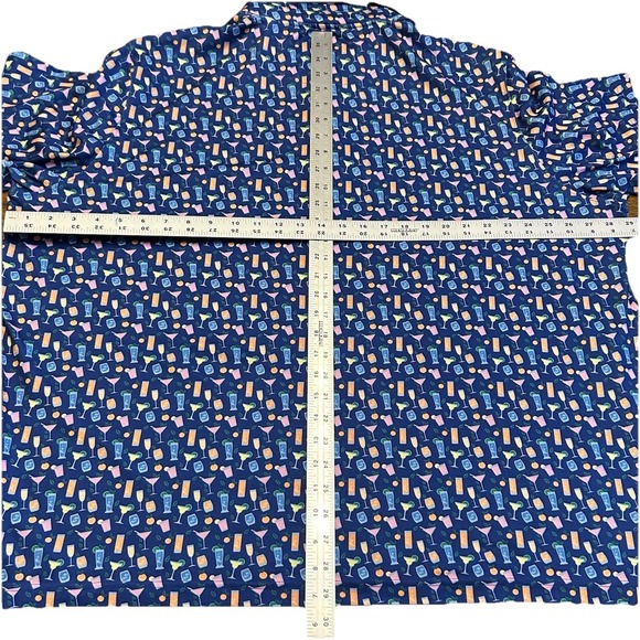 Johnston Murphy XC4 Performance Polo Shirt Men's Size XXXL Blue Cocktails Print - Picture 2 of 4